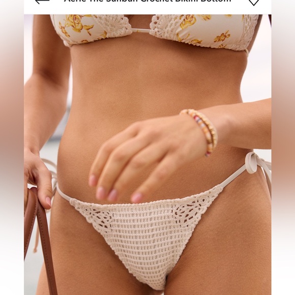 aerie Other - Aerie Cream Crochet Swim Bottom